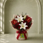 A red-and-white bouquet