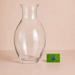 Large one empty clear glass vase with no flowers