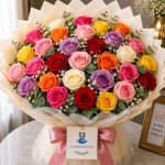 A bouquet of 30 mixed roses
