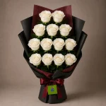A bouquet of 13 white roses