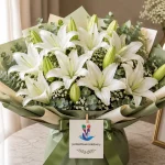 A bouquet of 30 white lilies